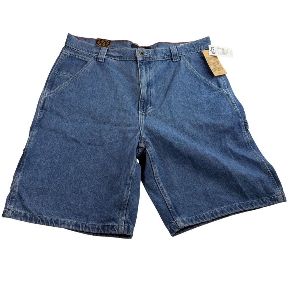 Vans Mens Loose Fit Carpenter Denim Shorts Blue Medium Wash Size 36 NWT